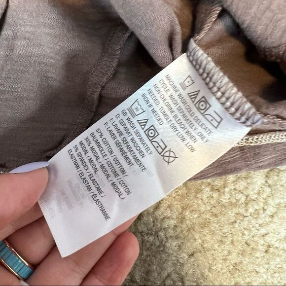 Any Body Oversized Tie front Tee Brown women's size XXS - Picture 10 of 10